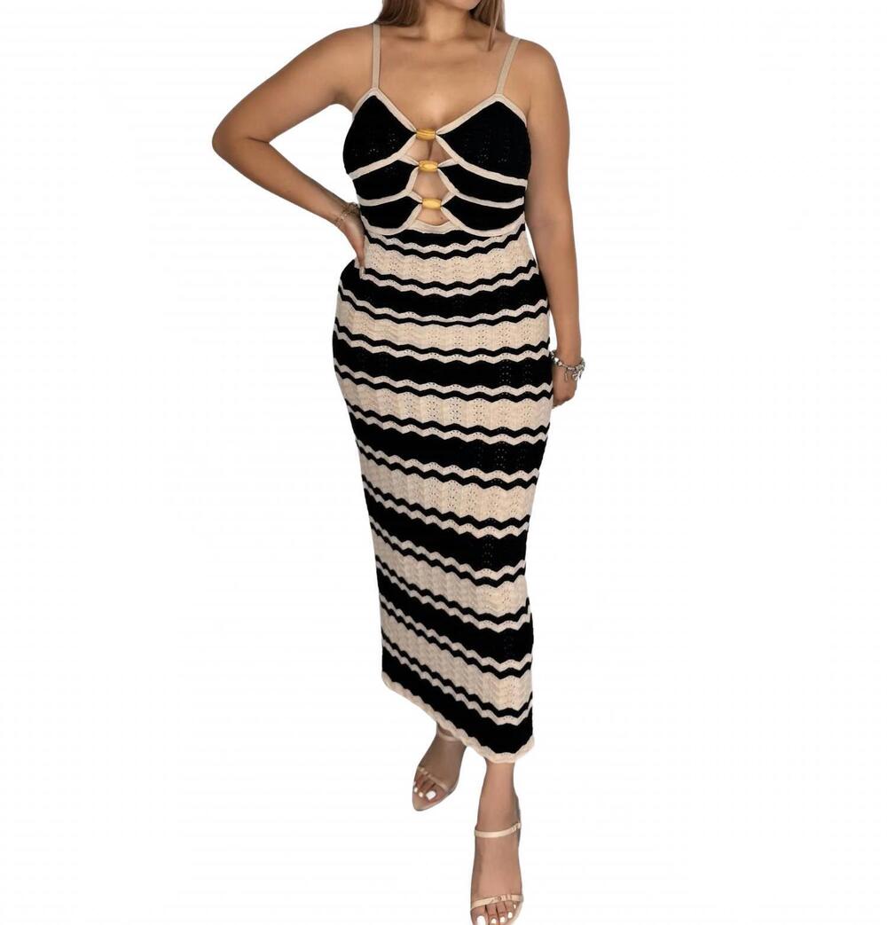 NEW EVENUEL riviera knit dress in black